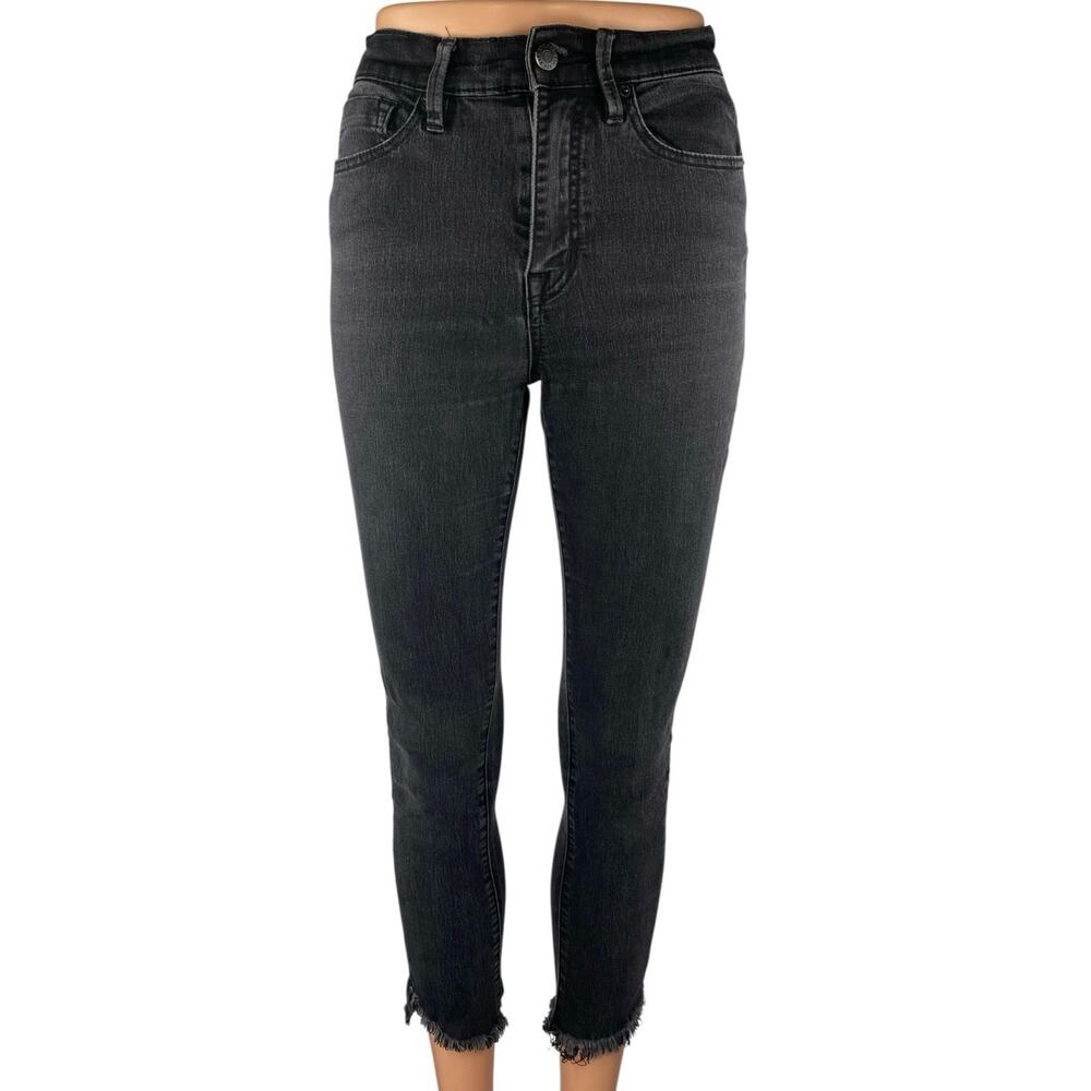 Urban Outfitters BDG Women's Black High Waisted Raw Hem Skinny Denim Jeans 25